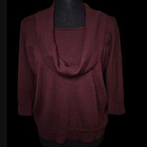 Talbots Woman Pure Italian Merino Wool Cowl Neck Sweater - Size 1X